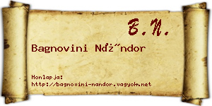 Bagnovini Nándor névjegykártya
